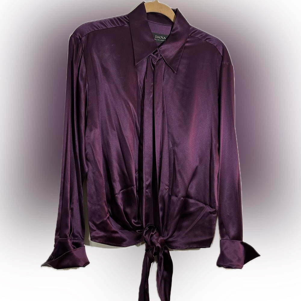 Dana Buchman Purple Satin Blouse